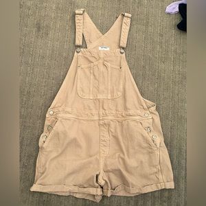 Brown overall shorts
